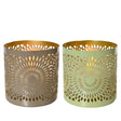 Solar candle lights ijzer flame effect 2 assorti | 12 stuks
