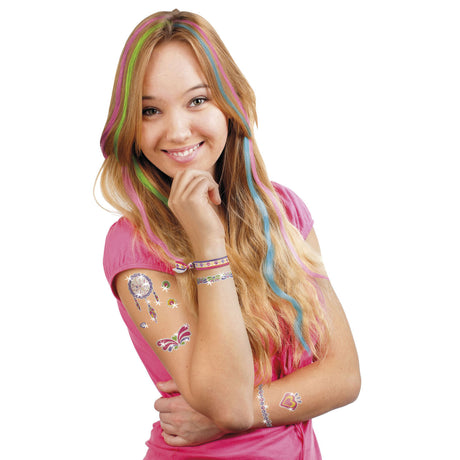 Totum glamz glitter tatoeages en haarkrijt