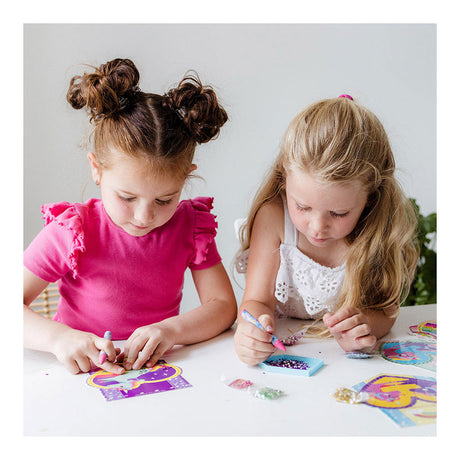 Totum unicorn 2-in-1 knutselkoffer - armbandjes en ketting maken en diamond painting kaarten versieren - speelgoed kinderen - knutselen - voor meisjes - vanaf 5 jaar