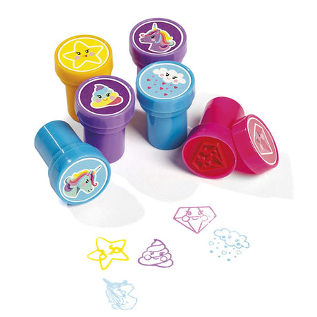 Totum unicorn zelfinktende stempels - 12 stuks - speelgoed kinderen - knutselen - voor meisjes - ook voor kleuters - vanaf 3 jaar