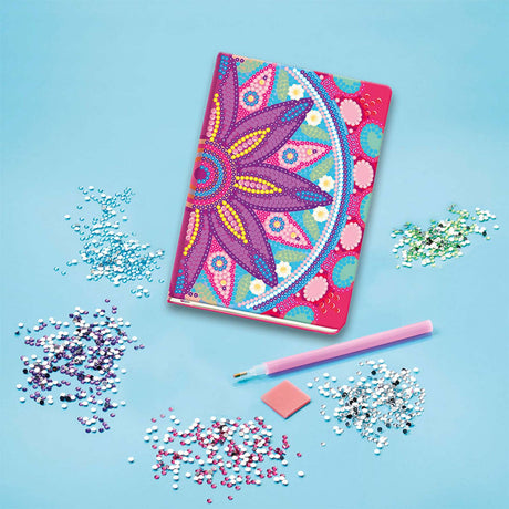 Totum diamond notitieboekje 079700 cadeautip - creatief knutselen schrijfboek - diamond painting mandala vanaf 6 jaar