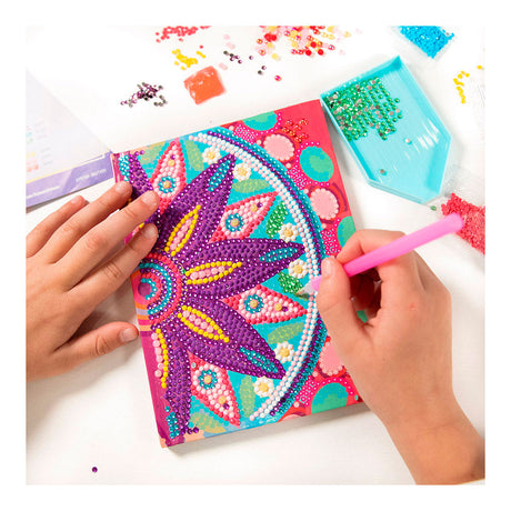 Totum diamond notitieboekje 079700 cadeautip - creatief knutselen schrijfboek - diamond painting mandala vanaf 6 jaar