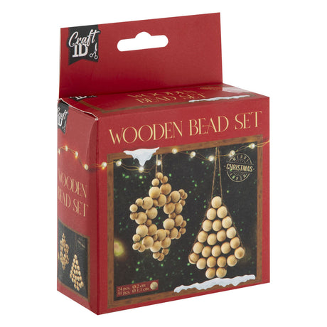 Creative craft group houten kralen kersthangers set kerstmis
