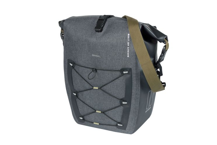 Basil Navigator Storm Mik Side Bicycle Bag - Sporty og funksjonell enkelt sykkelpose - Svart - 100% vanntett