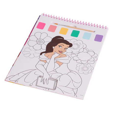 Disney princess waterverf kleurboek, 24 kleurplaten met penseel