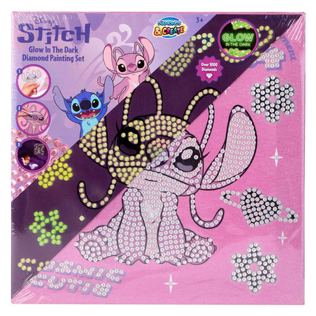 Canenco stitch angel diamond painting canvas glow in the dark - 19x19cm