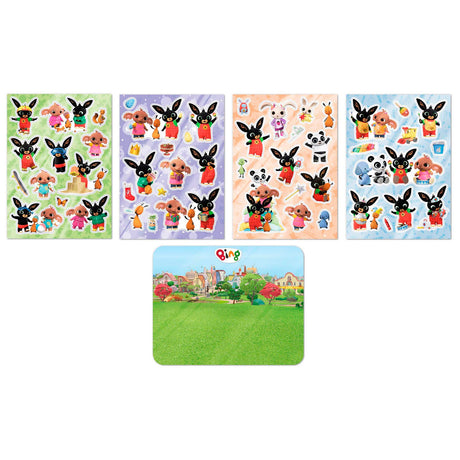 Bambolino bing verplaatsbare raamstickers - 45+ stuks - 4 vellen - met speelachtergrond - peuter en kleuter speelgoed - knutselen - voor meisjes en jongens - vanaf 3 jaar - speelgoed kinderen - toys