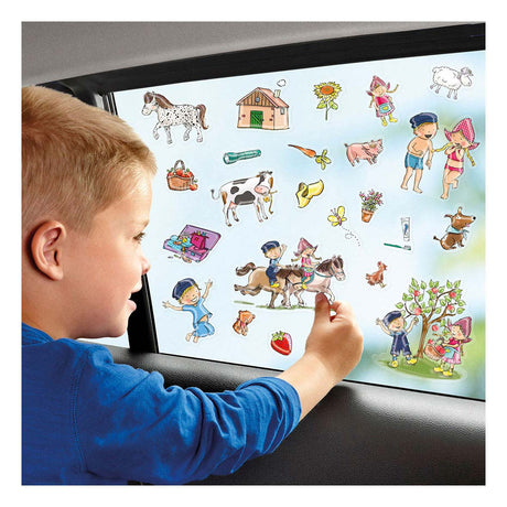 Totum fien teun raamstickers, niet permanente verplaatsbare stickers - met speelachtergrond - vanaf 3 jaar - bambolino toys