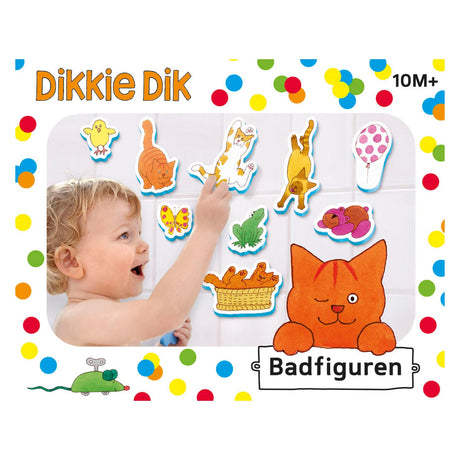 Bambolino dikkie dik badspeelgoed met drijvende foamfiguren - plakt op tegels - opbergnet met zuignappen - peuter en kleuter speelgoed - voor meisjes en jongens - vanaf 1 jaar - speelgoed kinderen - toys