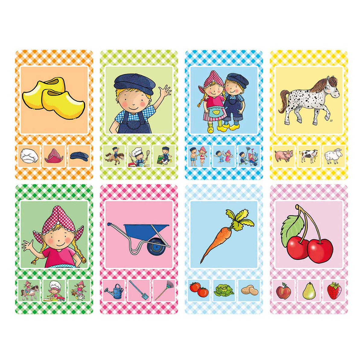 Bambolino fien teun kwartet - boerderij thema, educatief spel cadeautip - 32 kaarten, 8 kwartetten - vanaf 3 jaar - toys