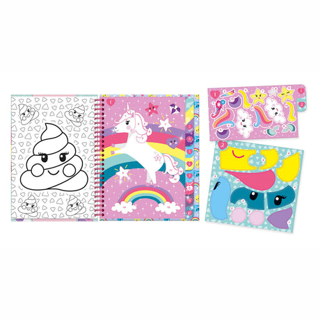 Totum unicorn stickerpuzzel - doeboek - stickeren op nummer - 10 puzzels, 5 stickervellen en 10 kleurplaten - speelgoed kinderen - knutselen - voor meisjes - ook voor kleuters - vanaf 3 jaar