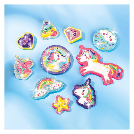 Totum unicorn gips gieten schilderen model paint 10 gipsfiguren maken incl. 5 kleuren verf en penseel - knutselset cadeau tip speelgoed meisjes en jongens vanaf 5 jaar