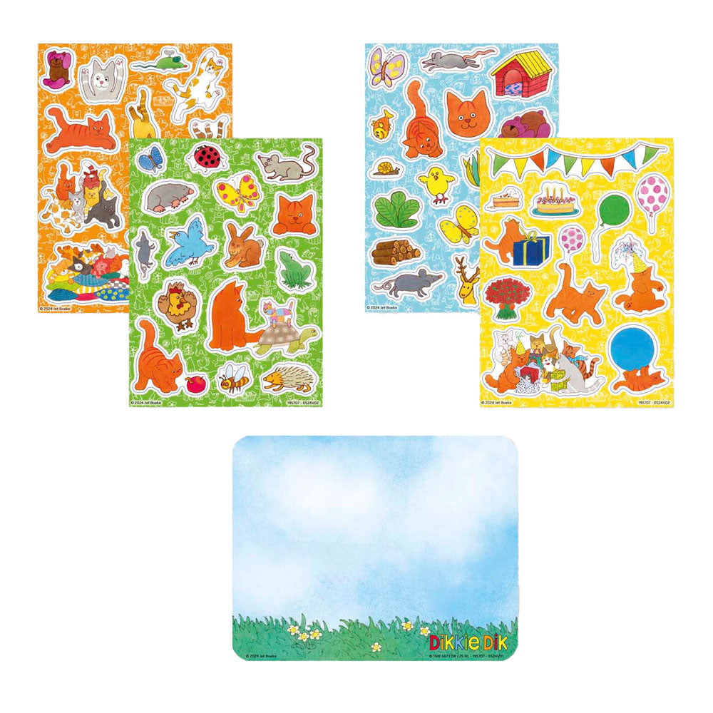 Bambolino dikkie dik raamstickers, niet permanente verplaatsbare stickers met speelachtergrond - junior educatief speelgoed vanaf 3 jaar - toys