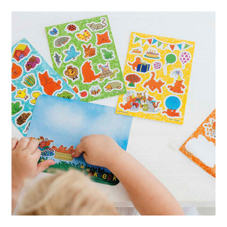 Bambolino dikkie dik raamstickers, niet permanente verplaatsbare stickers met speelachtergrond - junior educatief speelgoed vanaf 3 jaar - toys