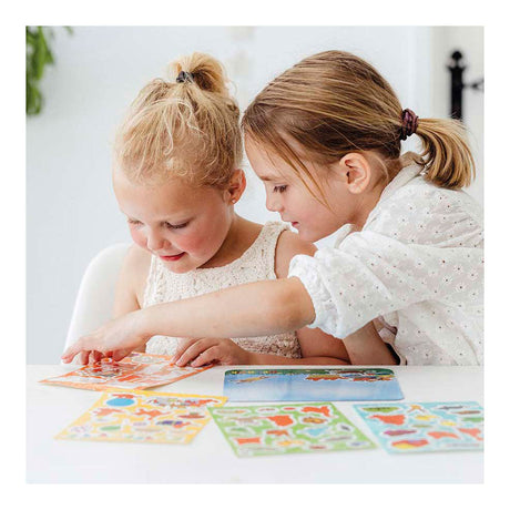 Bambolino dikkie dik raamstickers, niet permanente verplaatsbare stickers met speelachtergrond - junior educatief speelgoed vanaf 3 jaar - toys