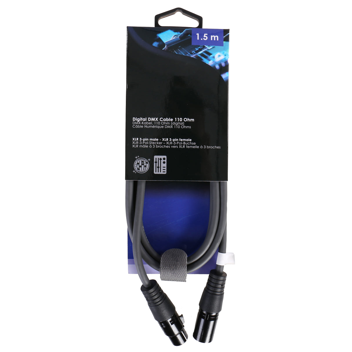 Benel xlr kabel 3-pins xlr male naar female 1,5m