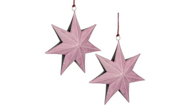 Ornament star bossy l18 b18 h3 cm lila metaal
