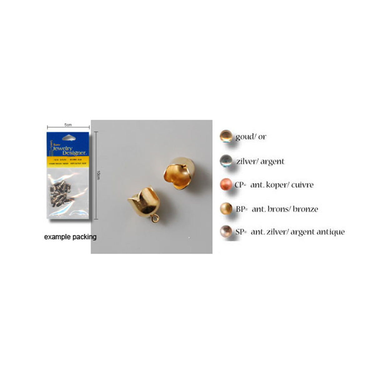 Darice • bell kap loop 4pcs gold