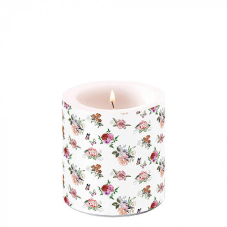 Ambiente kaars klein charlotte white dia7,5x9cm paraffine