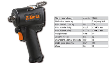 Beta pneumatische inslagsleutel 1 2 770nm 1927xm 122 l min.