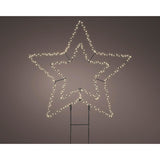 Micro led stake light metaal star steady buiten dia58cm x l.0.6cm