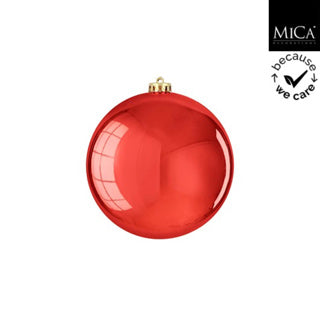 Edelman bal onbreekbaar rood glanzend - d15cm | 4 stuks