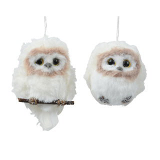 Kaemingk uil kunstbont 2assl.6cm x w.6cm x h.8cm | 6 stuks