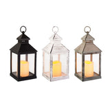 Kaemingk led lantaarn plastic square fire flame effect bo binnen 3col assl.11cm x w.11cm x h.22.5cm | 2 stuks