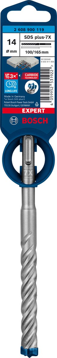 Bosch 2608900119 expert hamerboor sds plus-7x 14x100x165mm