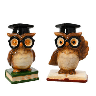 Uil terracotta book 2ass | 4 stuks