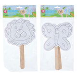 Decoratie maskers met houten handvat, 4st.