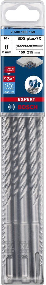 Bosch expert sds plus-7x hamerboor 8 x 150 x 215 mm, 10 stuks