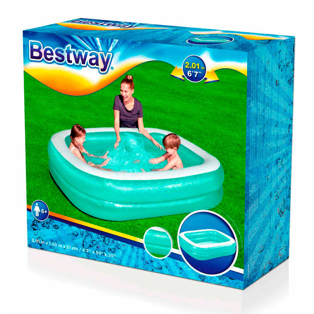 Bestway piscina rectangular 201x150x51 cm azul