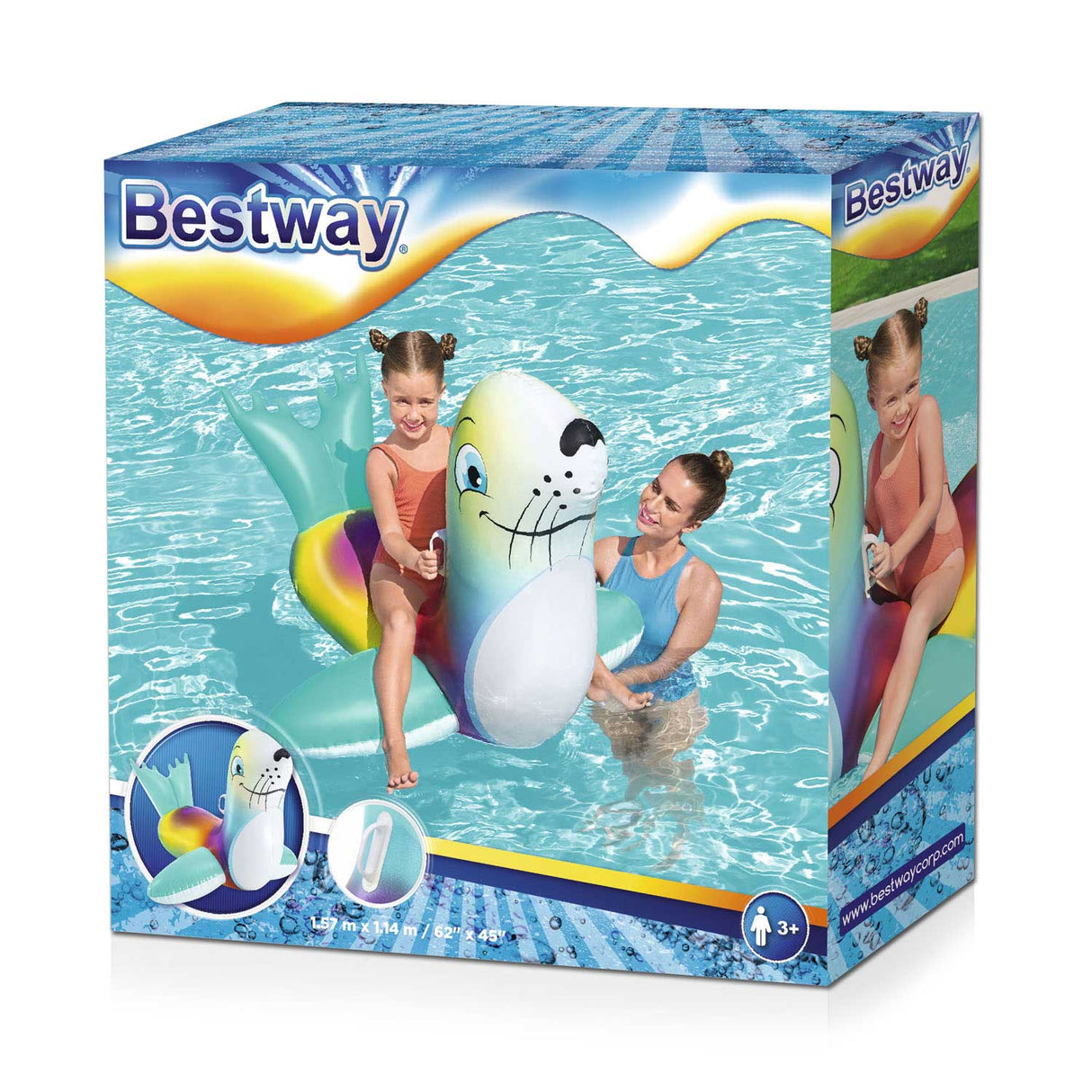 Bestway opblaasfiguur zeehond ride-on