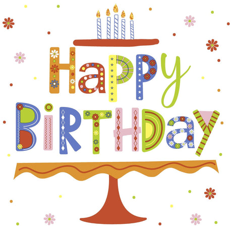 Duni servetten happy b-day 33x33cm