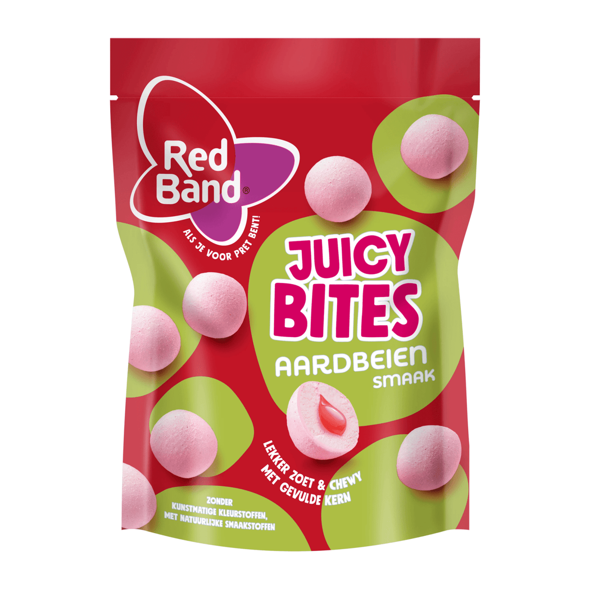 Red band juicy bites strawberry - aardbeienvulling - 8x145g