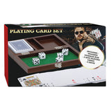 Playing card set in wooden box