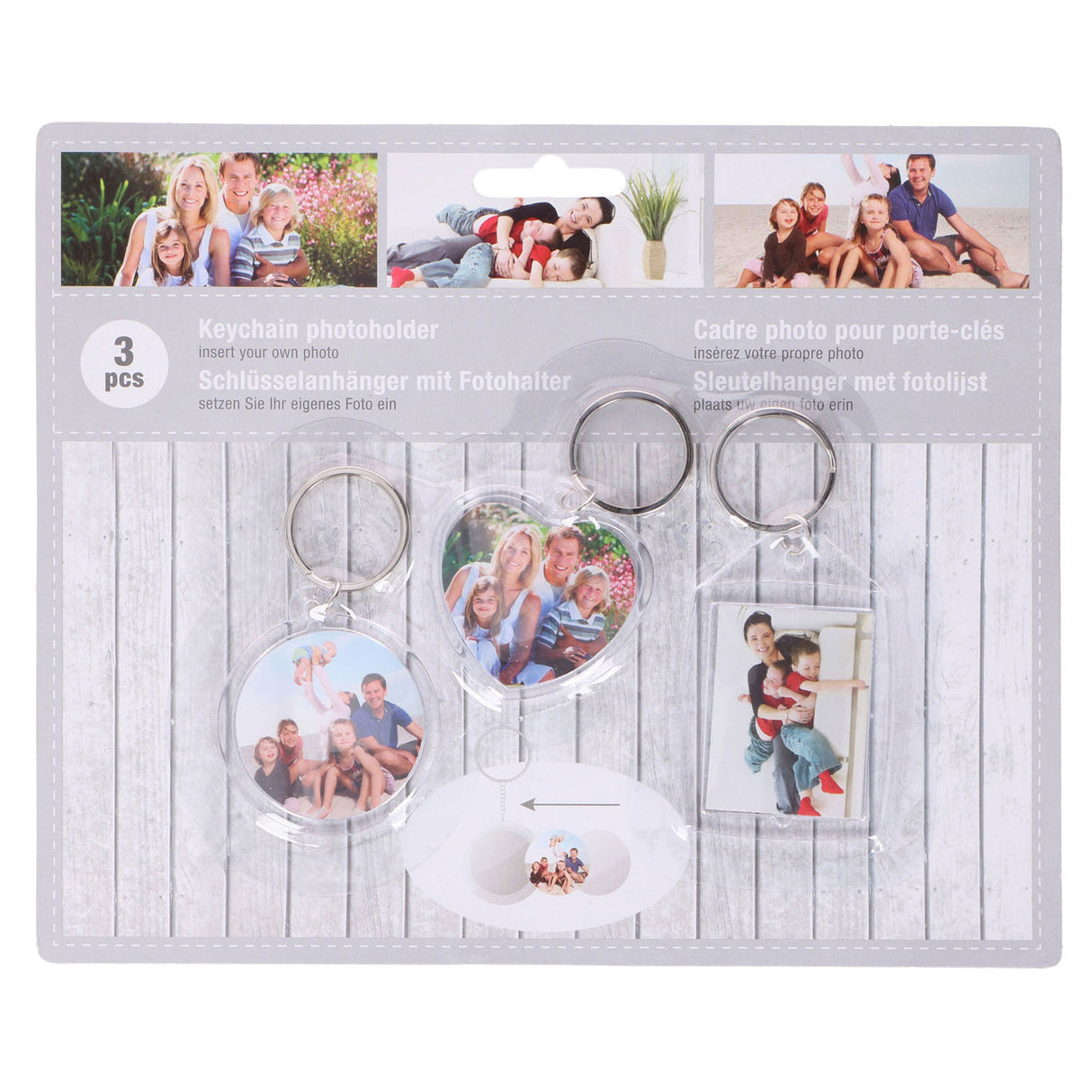 Key chains with photo frame, 3st.