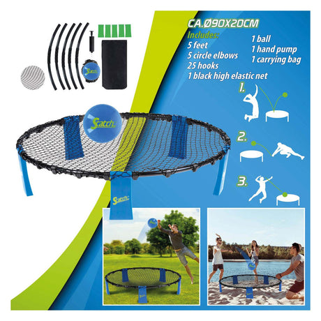 Eddy toys vang-en werp spel spyderball | blauw | 90cm