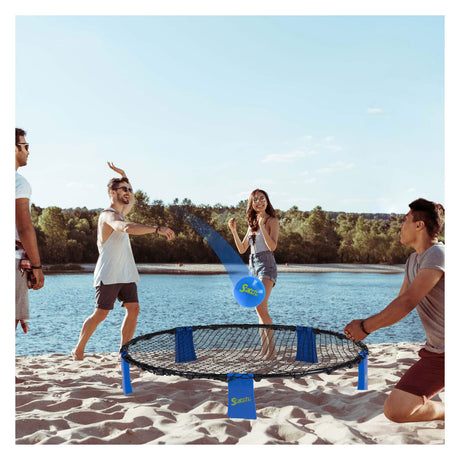 Eddy toys vang-en werp spel spyderball | blauw | 90cm