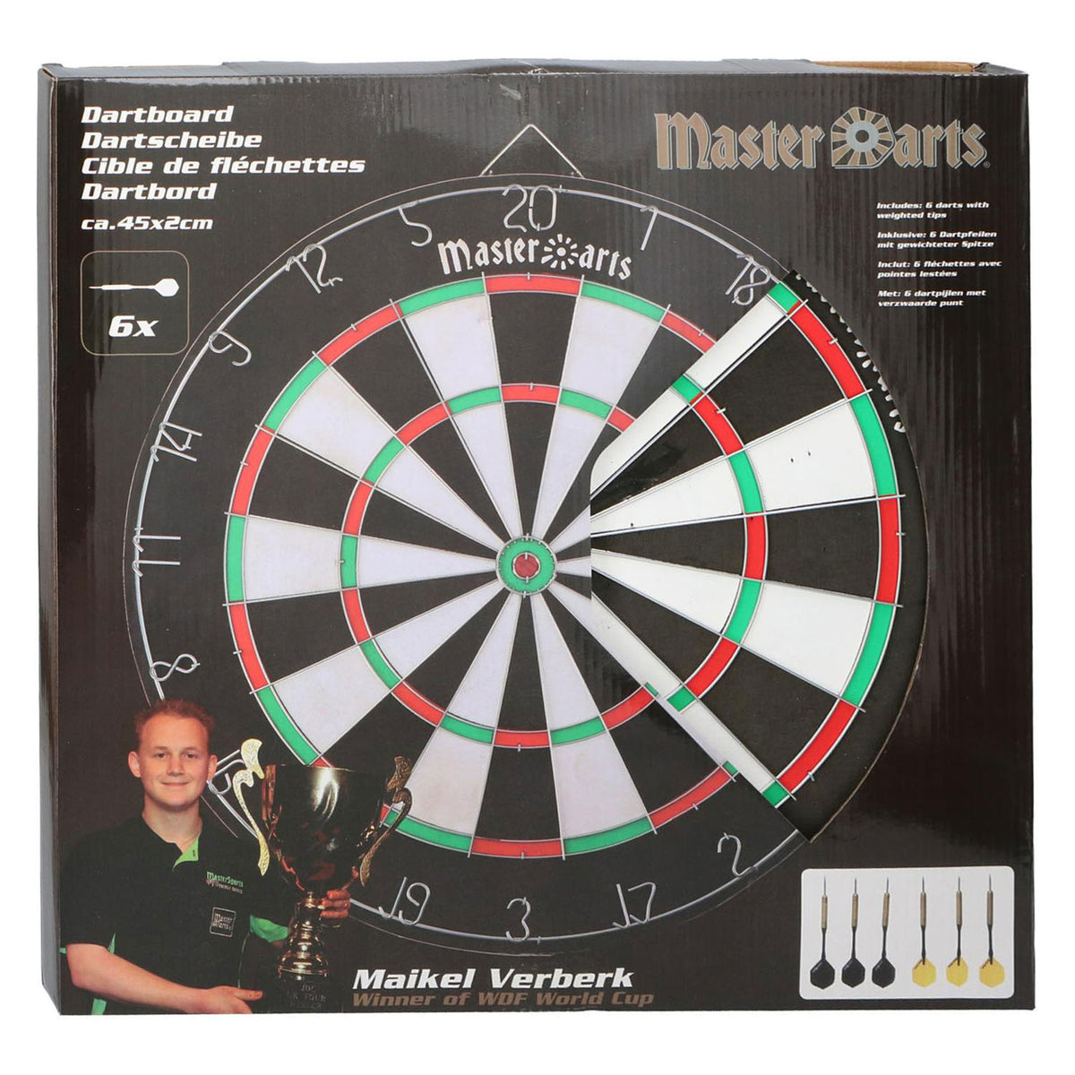 Master darts dartbord met pijlen