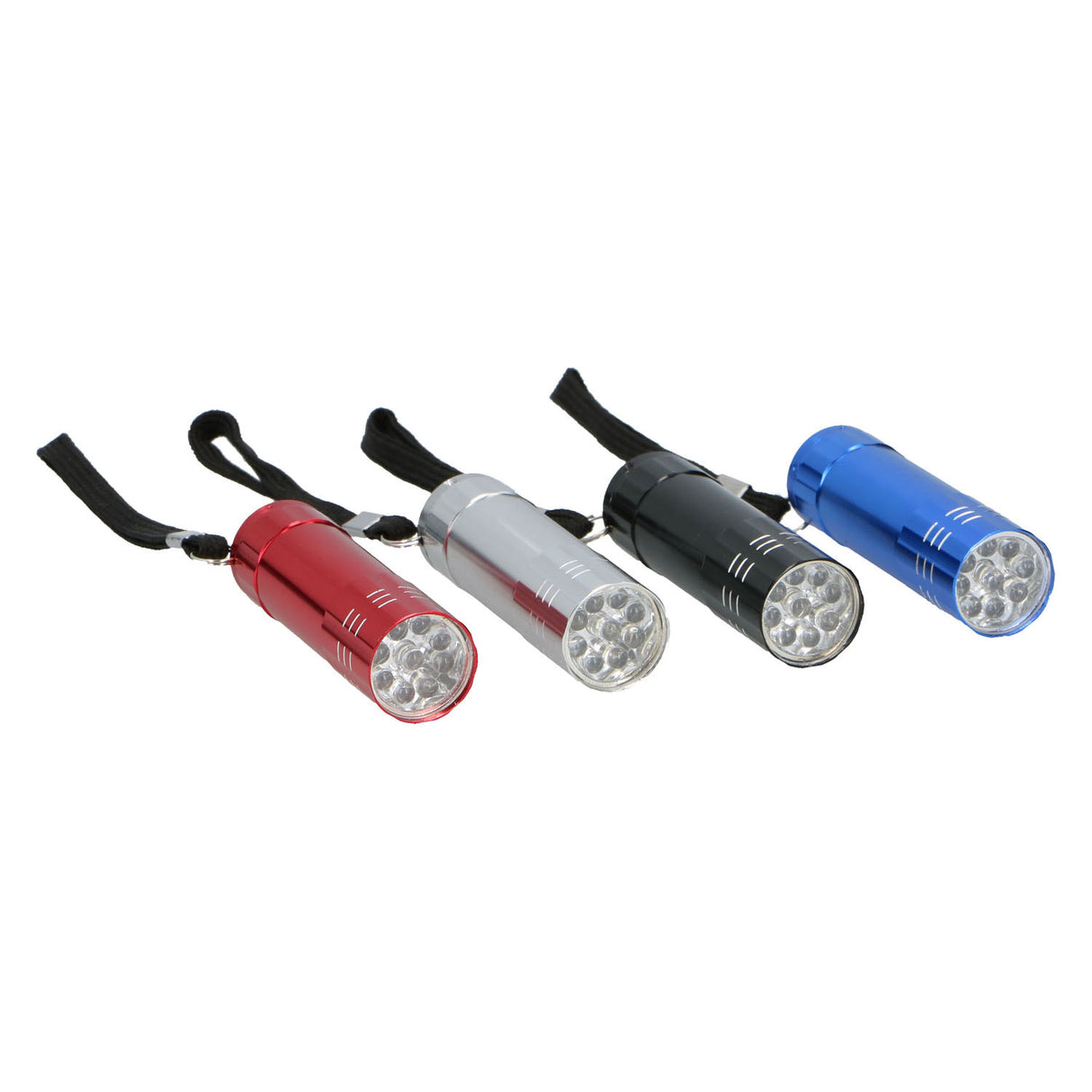 Farget aluminium lommelykt 9led