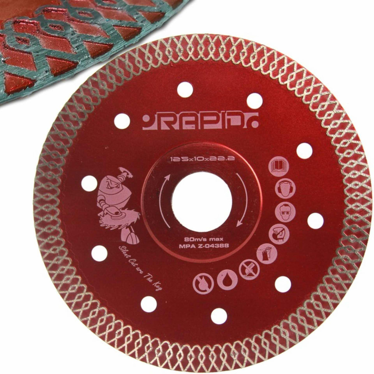 Diamantschild 125 snel zondaar rood gesneden
