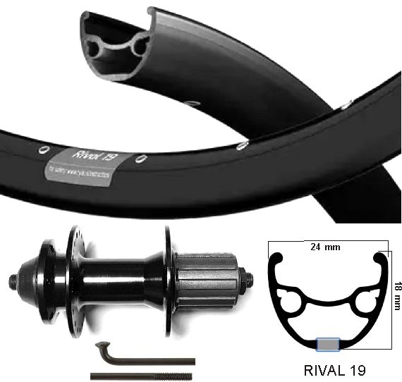 KGS baghjul 27,5 tommer (584) Rival Spaak Black Cassette 8-10 Disc