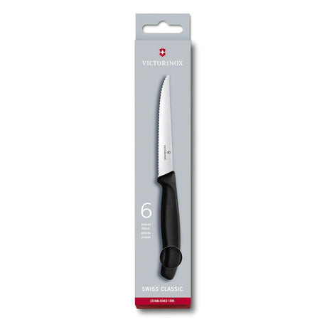 Victorinox swiss classic steakmessen zwart 6 stuks