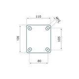 Tarsus bokwiel 200 mm. blauw