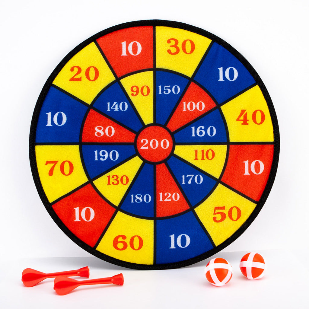 Basic klittenband dartbord + 2 darts en 2 balletjes