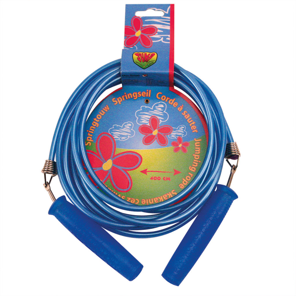 Basic plastic jumping rope with feathers 4 m