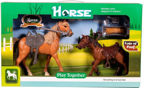 Horse paard met veulen en diverse accessoires