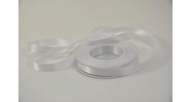 Satijnlint 15 mm x 25 mtr wit